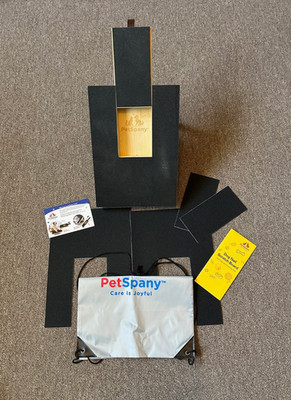 PetSpany Dog Nail Scratch Board-Bamboo Scratch Pad w/ Treat Box-Nail File Clippe
