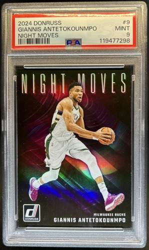 2024-25 Panini Donruss Giannis Antetokounmpo Night Moves #9 Bucks PSA 9