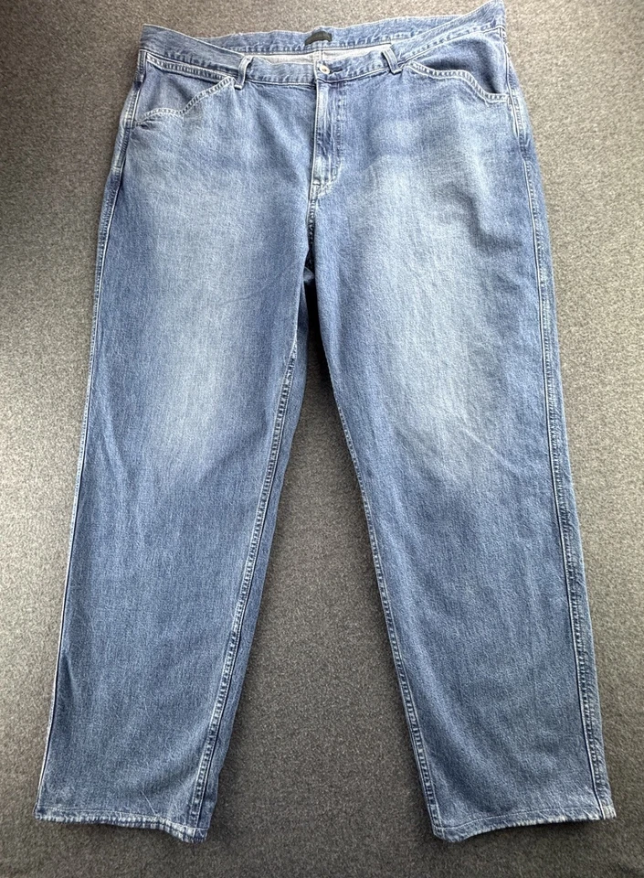 Pantalón de mezclilla para hombre Uniqlo talla 42x31 tiro alto calce ancho tela Kaihara 100 % algodón Foto 2 de 4