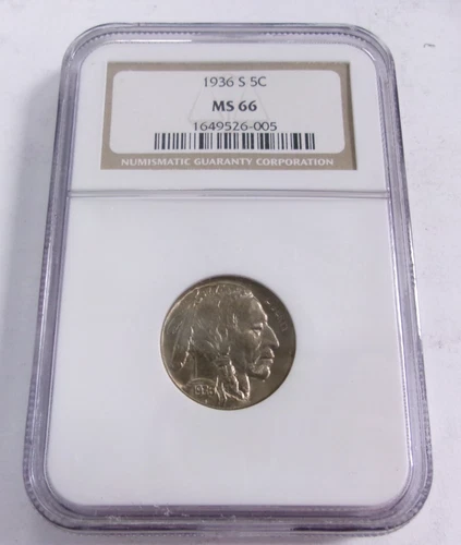 1936 S Buffalo Nickel NGC MS 66