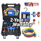 Digital HVAC Manifold Gauge Set AC Gauge Dual Sensors, Built-in 92 Refrigerants