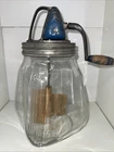 Vintage Glass Butter Churn With Hand Crank And Wood Paddle