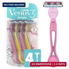 Gillette Venus Simply 3 Dragonfruit Women's Disposable Razor, 4 Count
