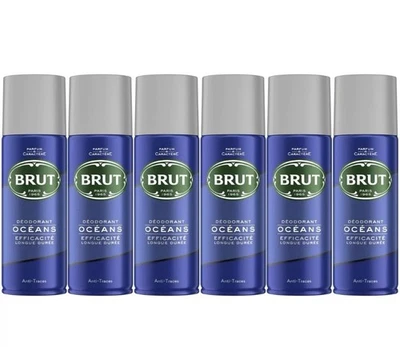 Brut Deodorant Oceans 200 ml x 6 Free Uk Postage