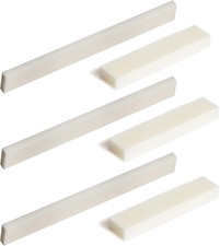 6Pcs Guitar Bone Nuts and Saddle, Blank Guitar Bridge Saddle and Nut, Pure Bone