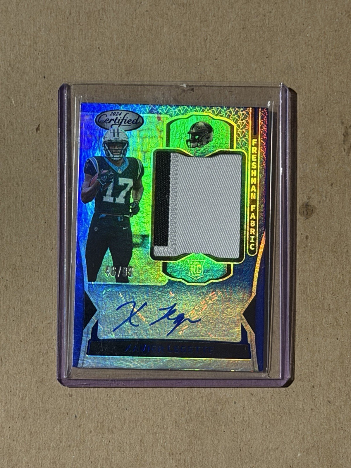 2024 Certified Freshman Fabric Mirror Signatures Blue Xavier Legette RPA /99