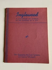 Vintage 1937 Inglewood California Booklet Calendar Events History Rare LA Hood