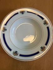 Vintage Shenango China Of Ohio Ceramic Mayflower Pattern 9” Wide Rim Soup Bowl