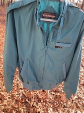 Vintage Members Only Jacket Teal Blue Full Zip Windbreaker SZ 40