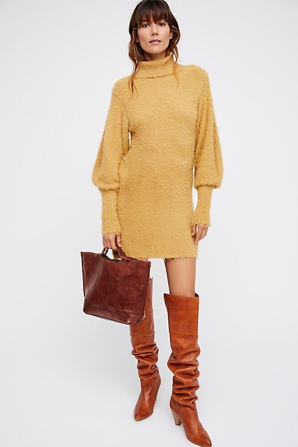 FREE PEOPLE HONEY MINI SWEATER DRESS-L 