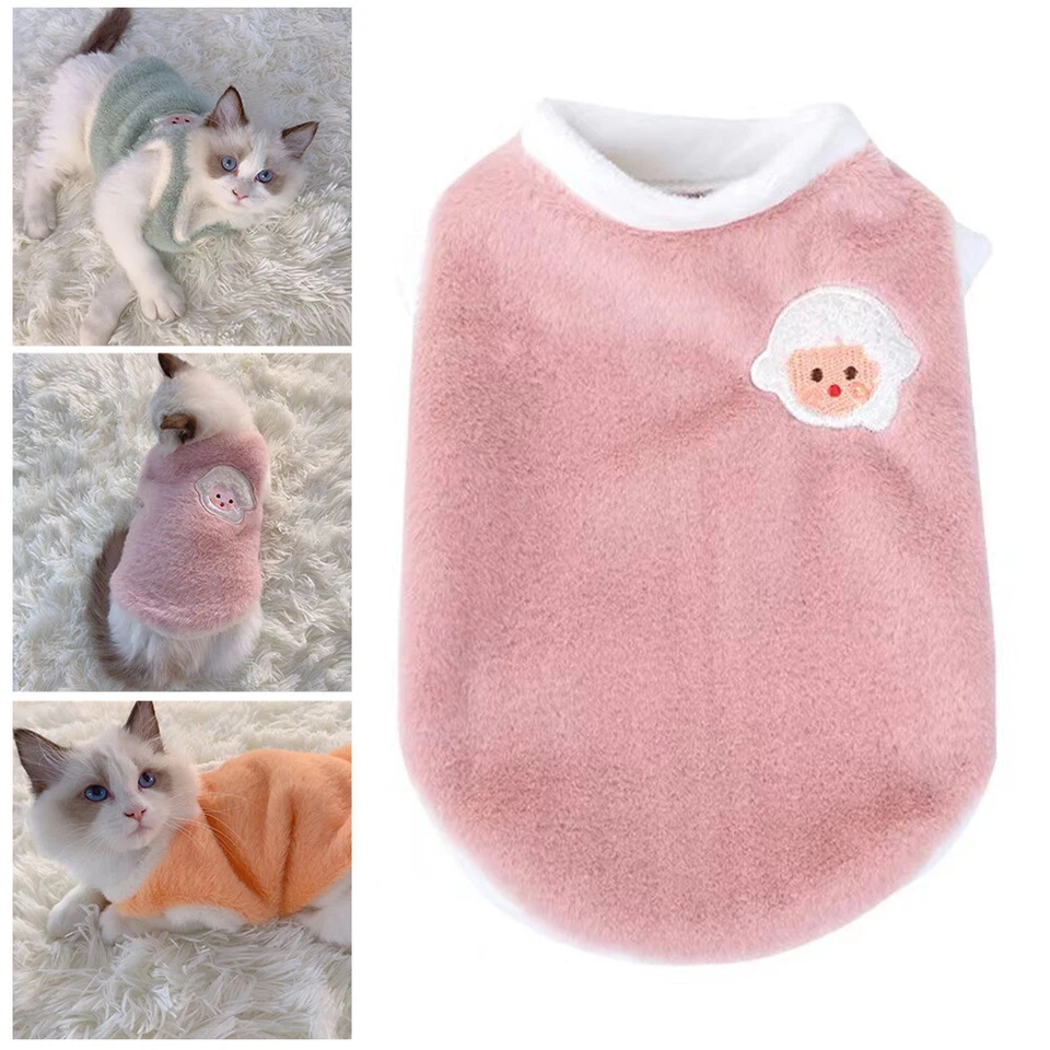 Mascota Perro Gato Invierno Cálido Polar Chaleco Ropa Cachorro Camiseta Suéter Ropa Abrigo Foto 3 de 4