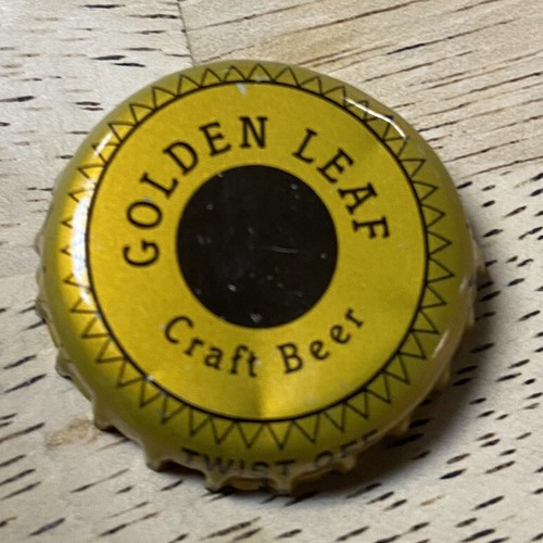 Golden Leaf Craft Beer Twist Off Bottle Cap/Crown, Hopfly Brewery Rocky Mount NC - Picture 1 of 2