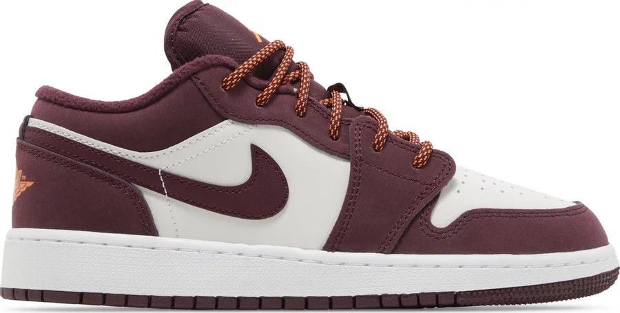 Nike Air Jordan 1 Low GS Night Темно-бордовый Красный Белый Оранжевый 553560-068 5,5 лет Женские 7