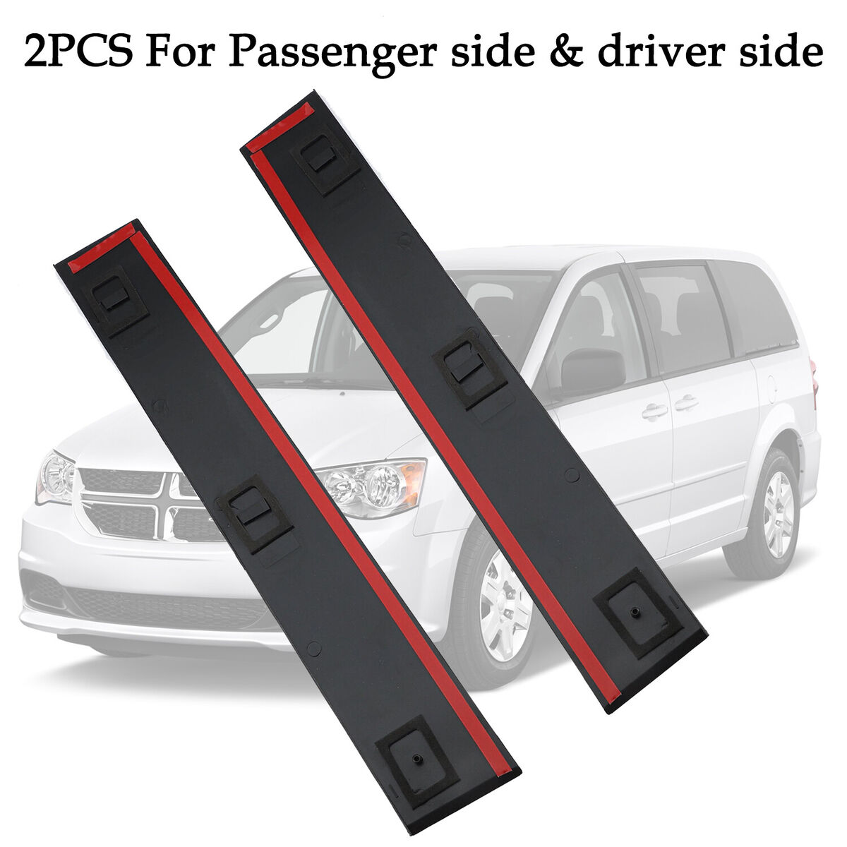 2 Pcs Front Door Applique B Pillar Trim For 08-16 Town Country 08-20 Grand Caravan 5020665AA , 5020665AB
