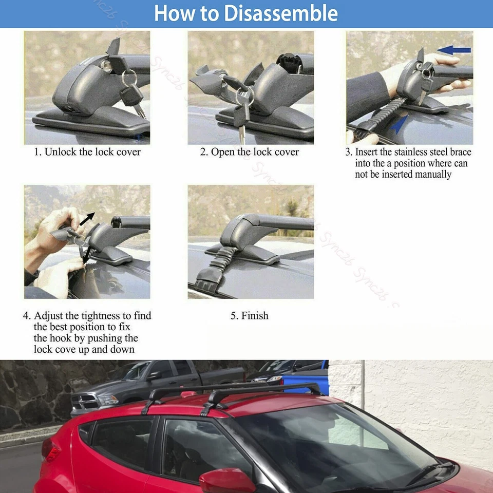 Portaequipajes de carga con barra transversal de techo superior de 43,3" para Ford F-150 F-250 nuevo Foto 3 de 4