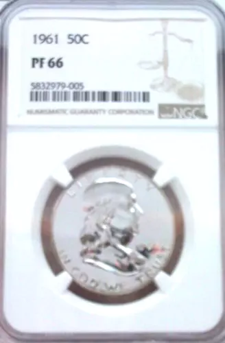 1961 Proof Franklin Silver Half Dollar NGC PF66 (005)