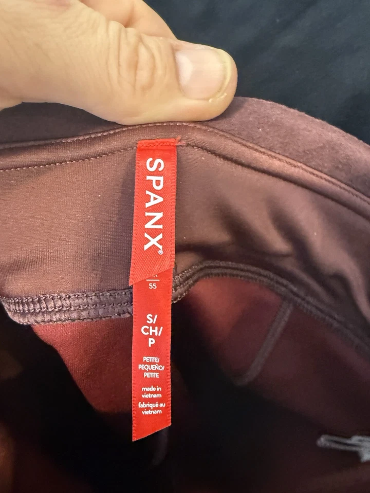Леггинсы эластичные Spanx из искусственной замши цвет Rich Rose Wine женские размер Small 25 дюймов по внутреннему шву - Изображение 2 из 3