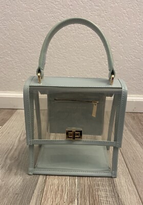 Neely & Chloe Powder Blue And  Clear Mini Lady  Bag
