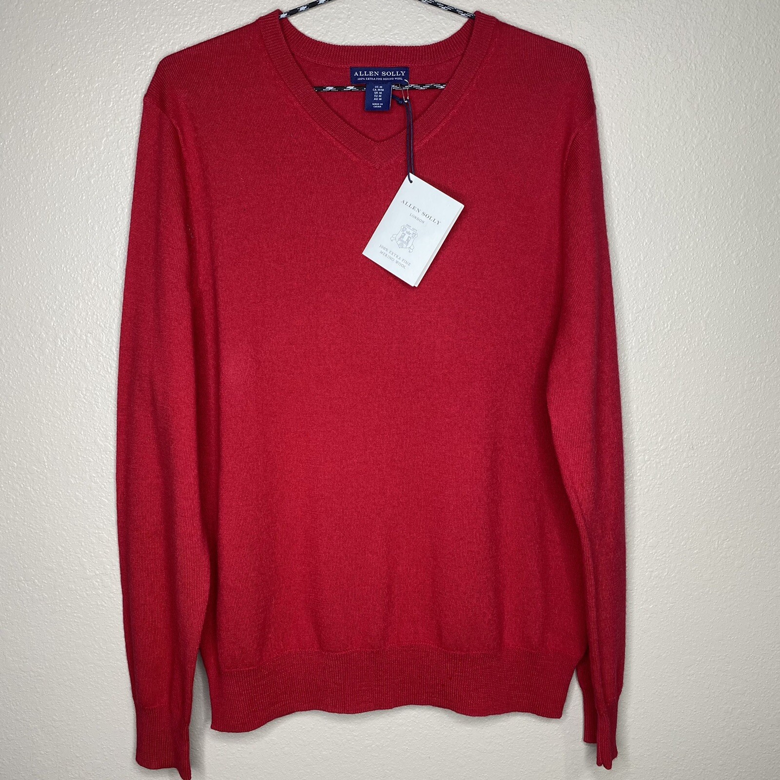 Allen Solly Men's Red Merino Wool Long 