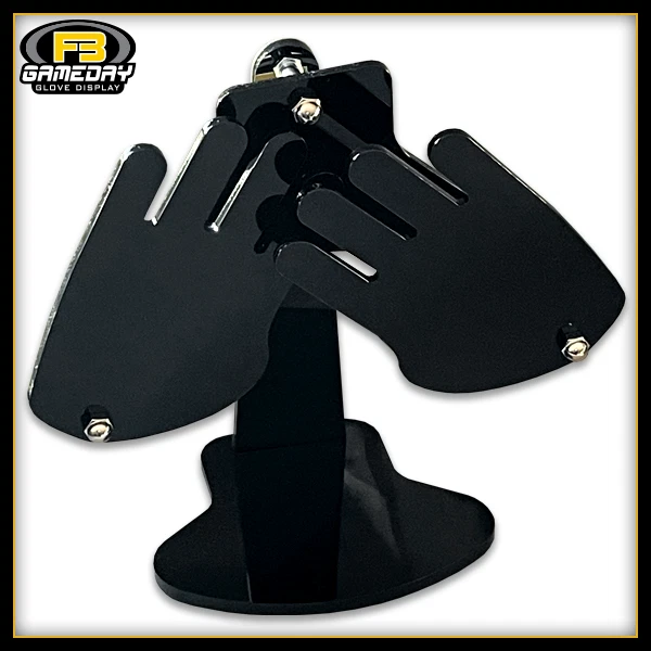 Football Receiver Gloves Display w Stand for Michigan Wolverines Gloves BIG 10
