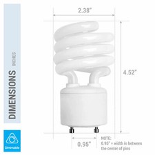 Sleeklighting Spiral Light Bulb E26 Base CFL Bulb CFL Light Bulbs 13 Watt 3 Pack, 2700 Kelvin For Warm White And 80