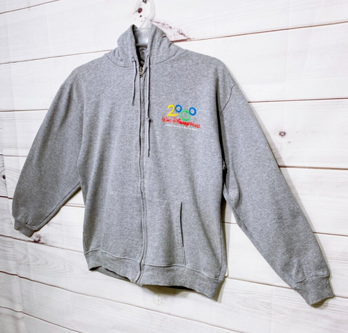 Walt Disney World 2000 Hoodie Size M Gray Full Zip Pockets Long Sleeve - Picture 3 of 8