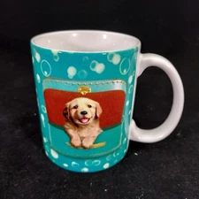 Keith Kimberlin Coffee Cup Mug Golden Retriever Puppy Dog 10 oz Encore Group
