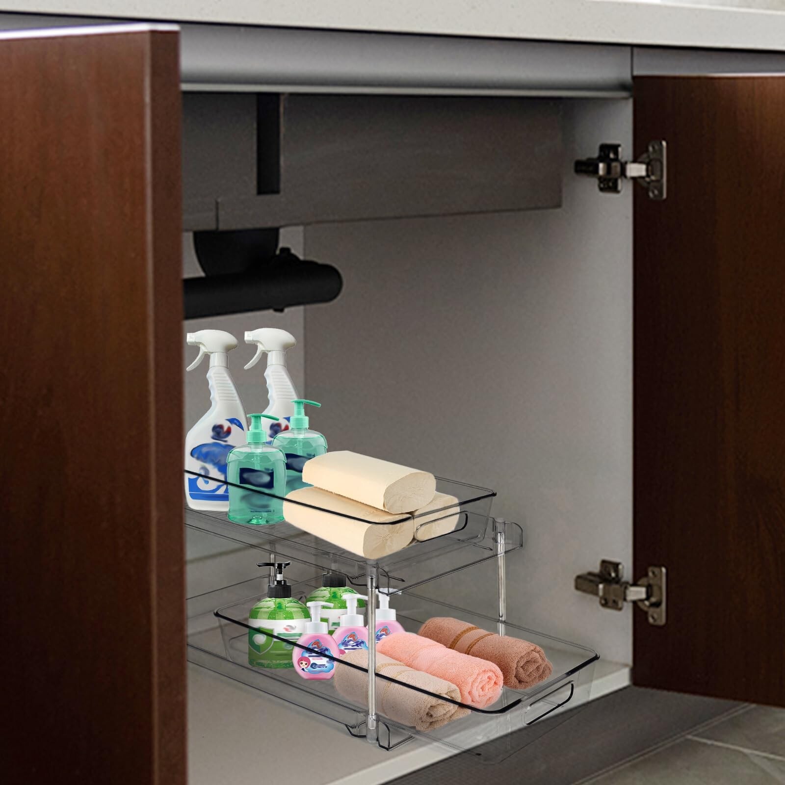 Under Sink Organizers and Storage for Bathroom or Kitchen, 2 Tier P... Fast Ship