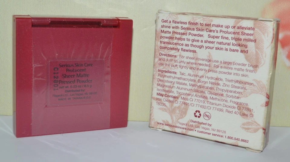 SERIOUS SKIN CARE ProLucent Polvo Prensado Mate Transparente TAMAÑO COMPLETO SELLADO ~ NUEVO EN CAJA Foto 2 de 2