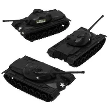 TimMee Processed Plastic M48 Patton 3pc Tank Tim Mee Army Men BLACK Vehicles USA