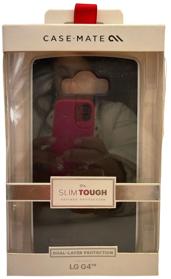 Custodia Slim Doppio Strato Resistente Case-Mate Per LG G4, Nera/Argento - Immagine 2 di 4