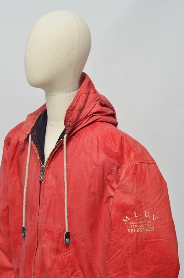 DIESEL Vintage VERY RARE Men's Red Vest Survival Full Zip Hooded Jacket Size L - Image 4 of 4