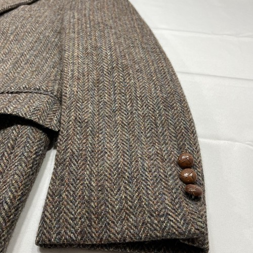 VTG Harris Tweed Men's 100% Wool Blazer Multicolor Herringbone • USA • 42R - Picture 3 of 14