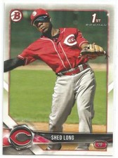 Shed Long Cincinnati Reds 2018 Bowman Baseball 1st Prospects Card