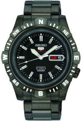 SEIKO 5 Sports 自動巻き 腕時計 ブラック Seiko 5 Sports 100m Automatic Men's Watch SRP141K1 | eBay