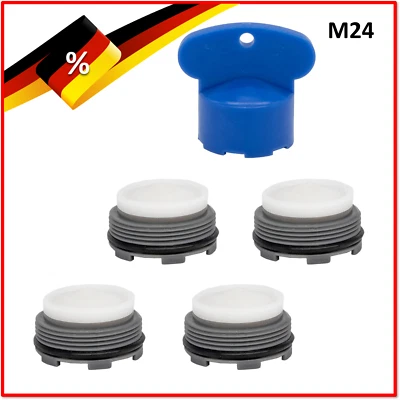 MARKENLOS 4 X Strahlregler Perlator M24 x 1 und 1 X Schlüssel M24