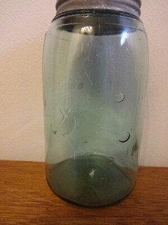 Ball Mason Shoulder Seal Jar 7” Aqua 1900 1910 Quart