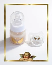 Golden Angel Reborn/Silicone Formula Bottle & Matching Pacifier Set! 