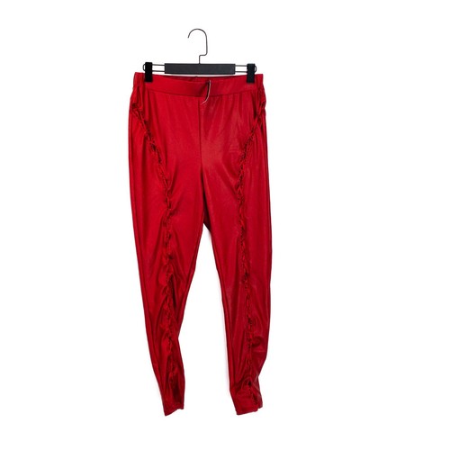 Ann Summers rot Kunstleder vorne Schnürleggings-Größe M 12 14 NEU