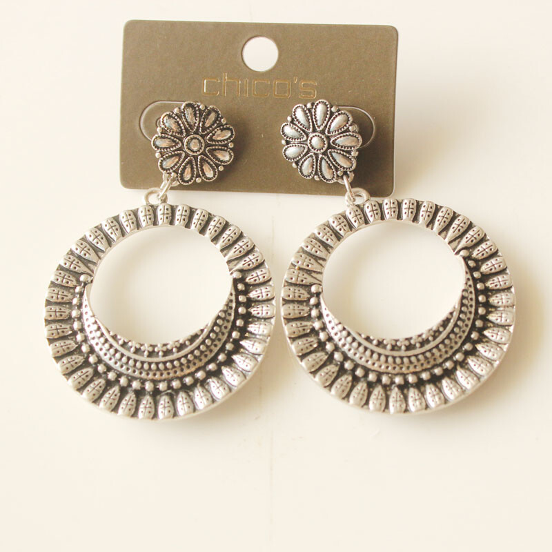 New Chicos Floral Drop Earrings Heavy Gift Retro Women Party Vacation Jewelry