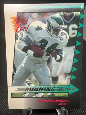 1992 Hershel Walker Wild Card Running Wild Silver #34 of 40 PHILLY EAGLES 0054