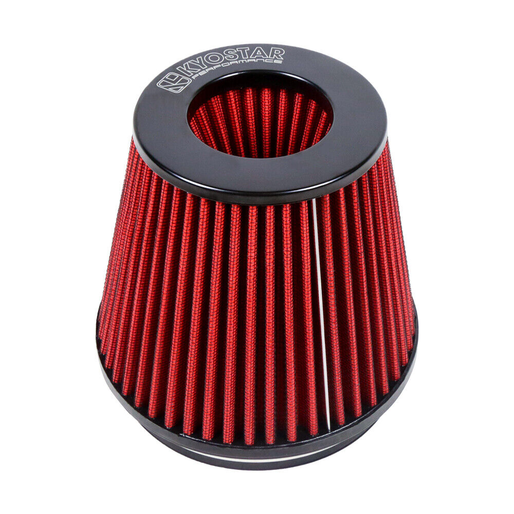 6" Red Truck Long Performance High Flow Inlet Cold Air Intake Cone Dry Filter
