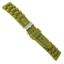 20mm Trendy Fashionable Olive Green Rubber Silicone Waterproof Watch Band