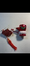 Ashland Collectible Red Glass Ornament Lot Of 2 New SKU A28