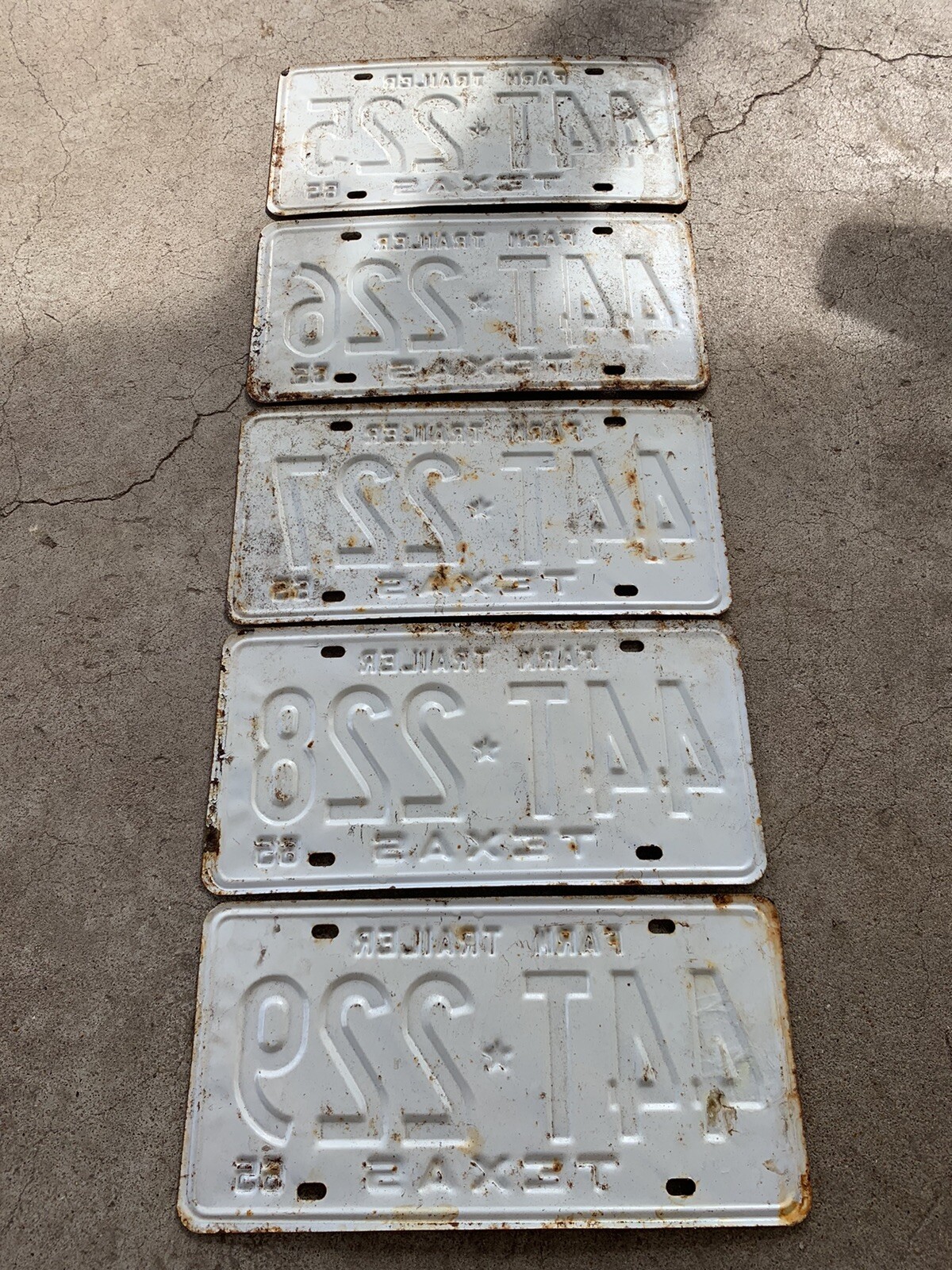 1965 Old Texas Farm Trailer license plates Lot Of 5 Plates eBay