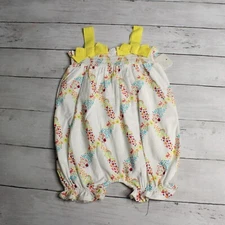 Lullaby Land Baby Girl's Bubble Romper Size 3-6 Months 1 Piece Smocked