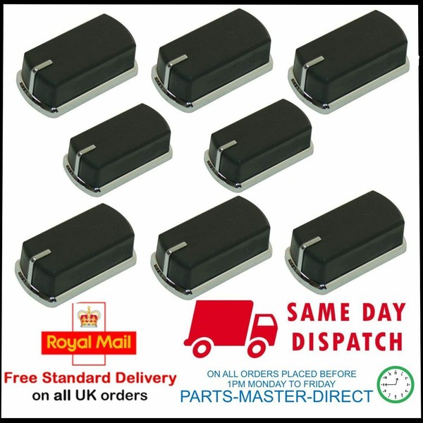 Original Belling Stoves Schwarz & Silber Ofen Herd KontrollknöPfe 8 Packung Pmd-image