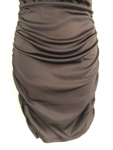 New H&M DIVIDED black satin ruched strappy dress UK XS 8 - Bild 3 von 6