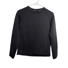 Layer 8 Top Girl's Large Black 10-12 Solid Ribbed Long Sleeve Shirt Athletic