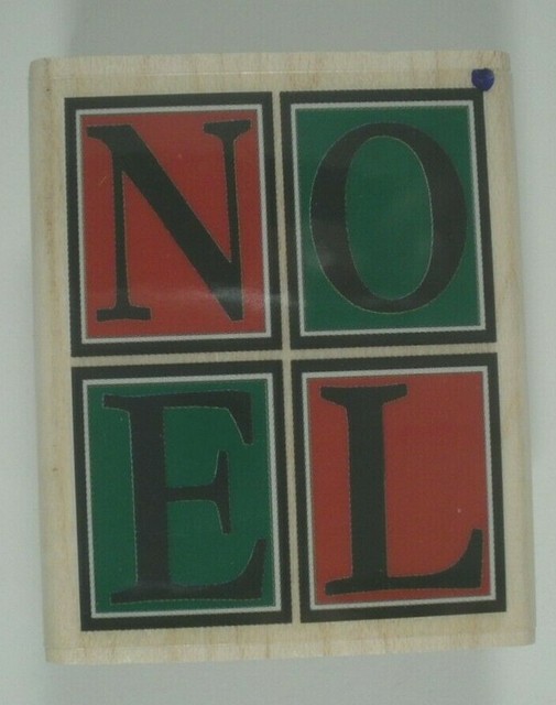 Noel Wood Mounted Rubber Stamp, Hobby Lobby, Christmas Stamp, Holidays
